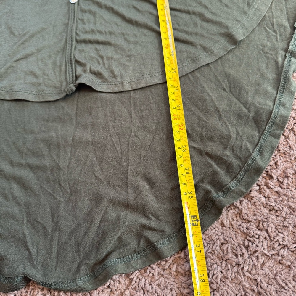 Flamingo Urban Olive Green Tunic Top Blouse High Low Hi Low Army Knit Size M - Picture 8 of 10